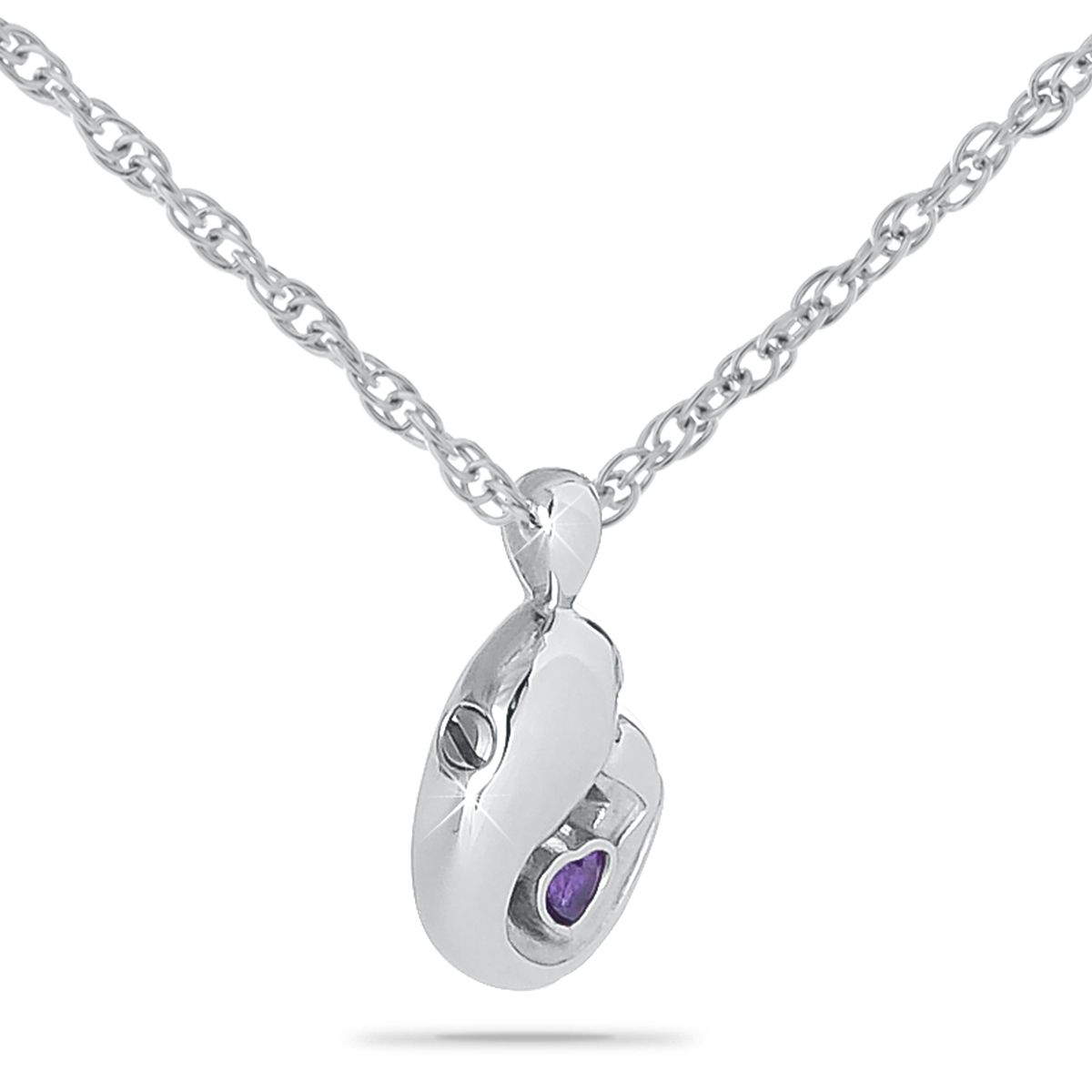 Mother's Love Purple Stone Silver Keepsake