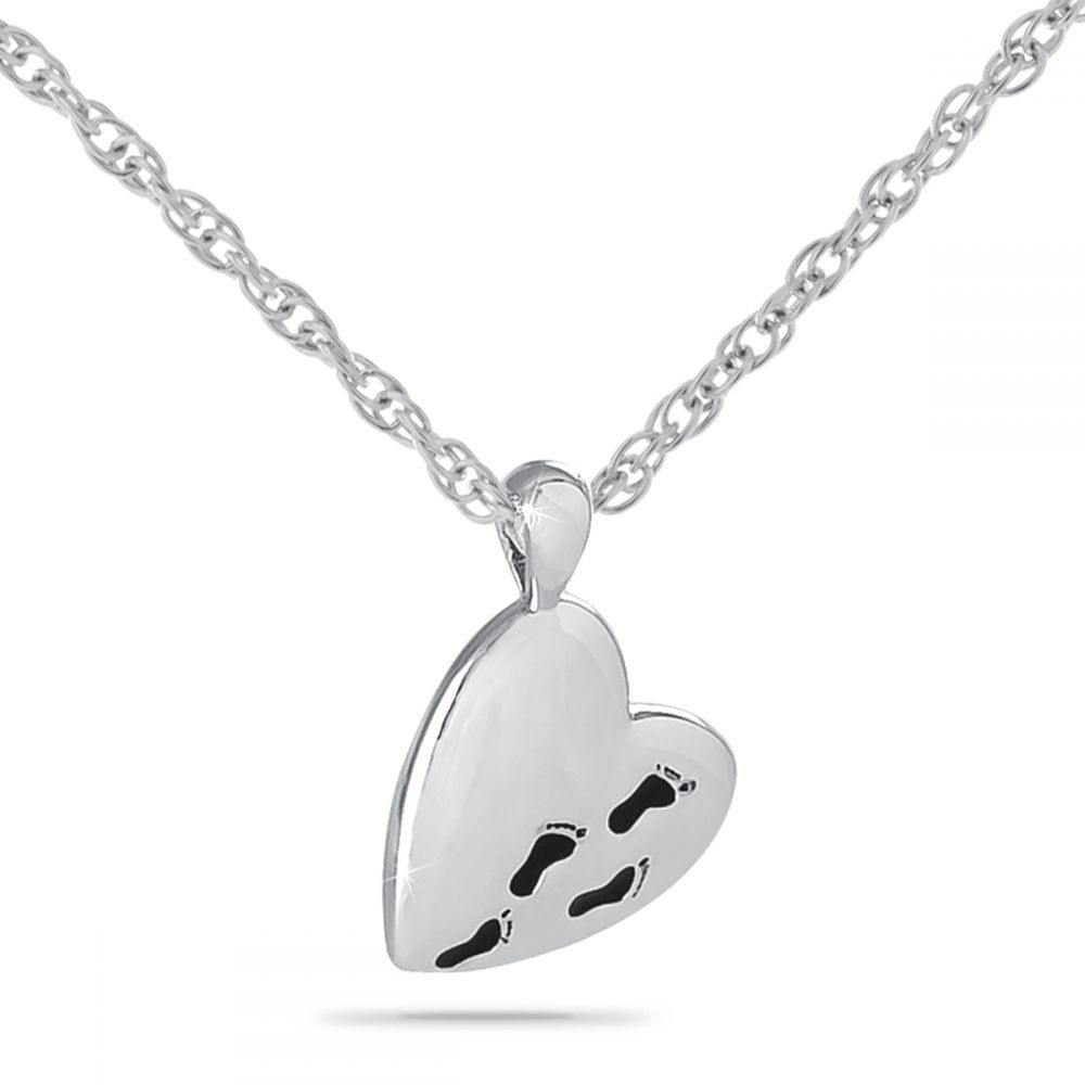 Footprints Prayer Silver Pendant