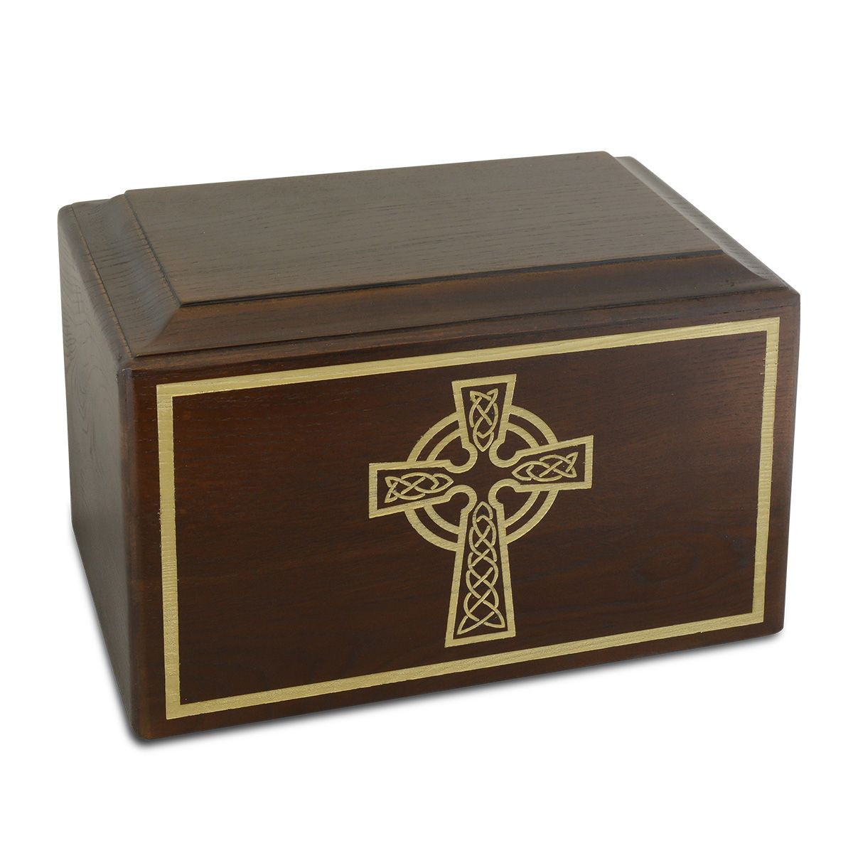 Solid Ash Celtic Cross Wood Urn