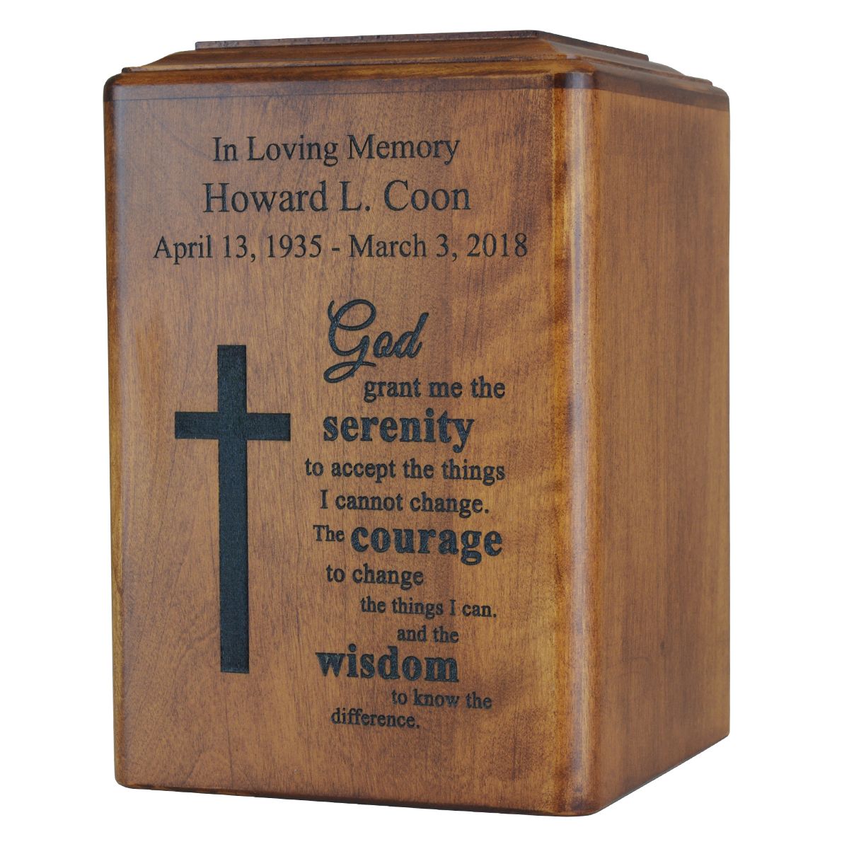 Spiritual Wooden Urn