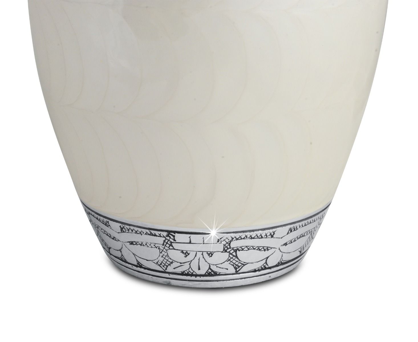Shimmering Ivory Aluminum Urn