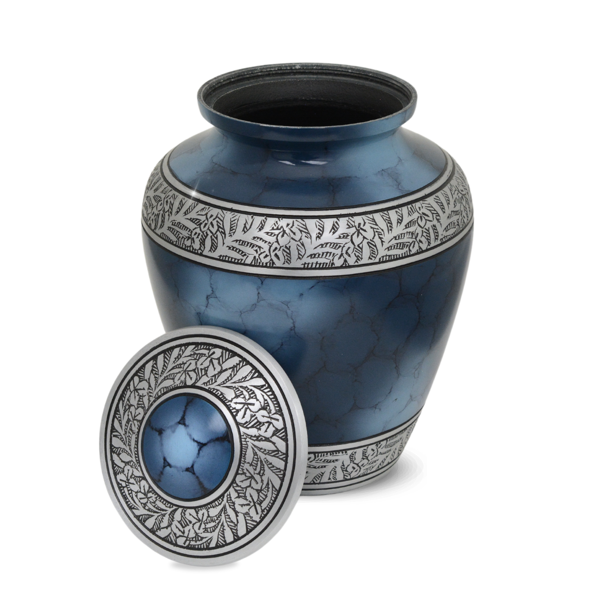 Blue Aluminum Urn