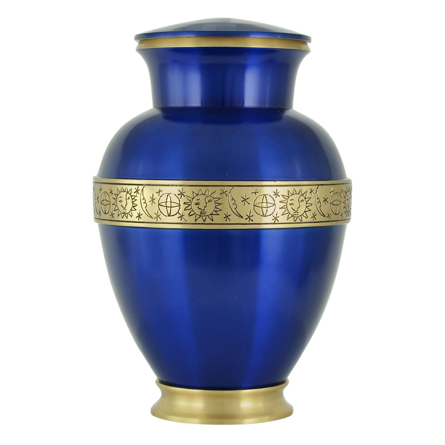 Cremation Blue Brass Urn