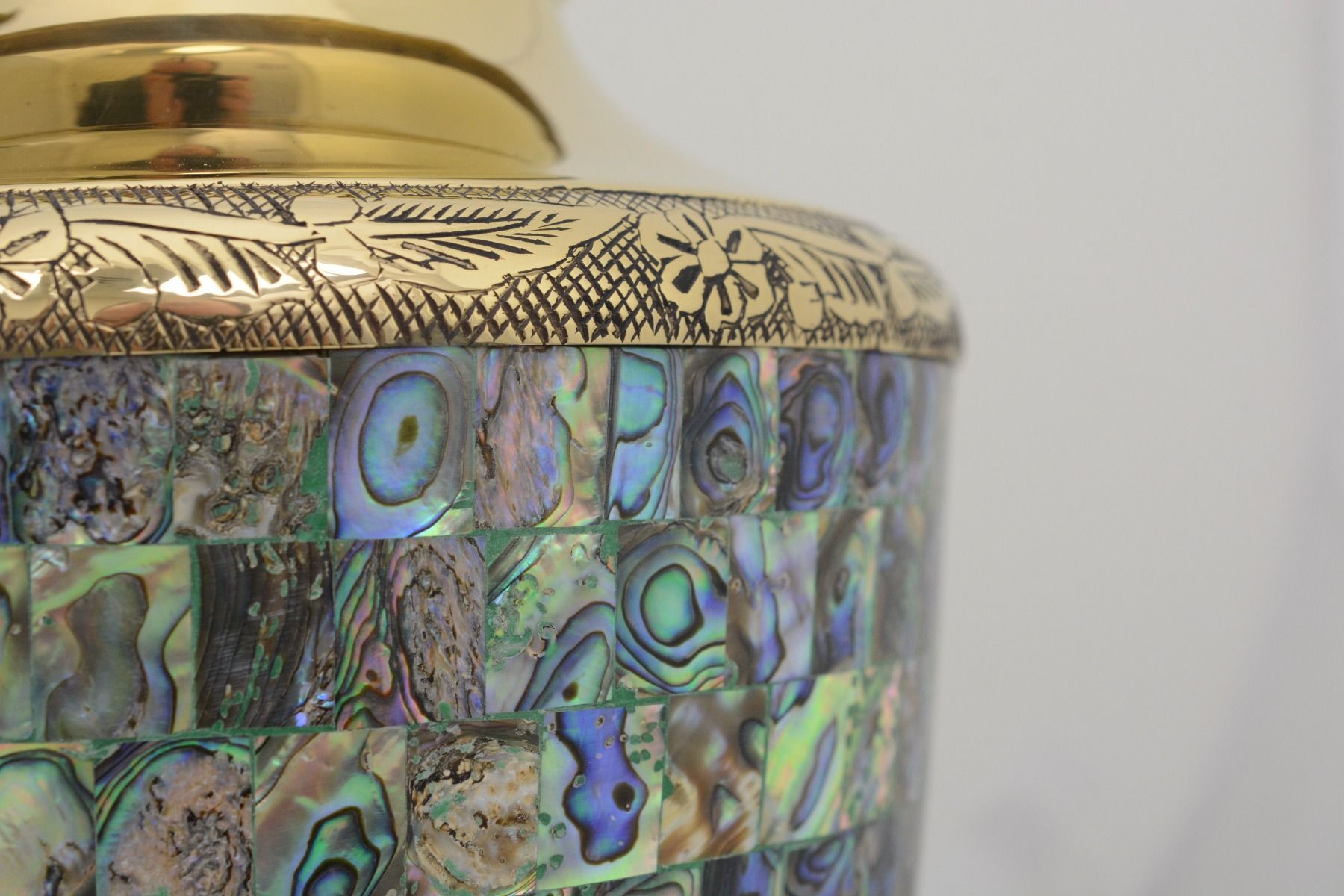 Regal Abalone Brass Urn