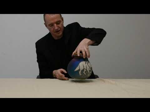 Magestic Wolf Raku Urn