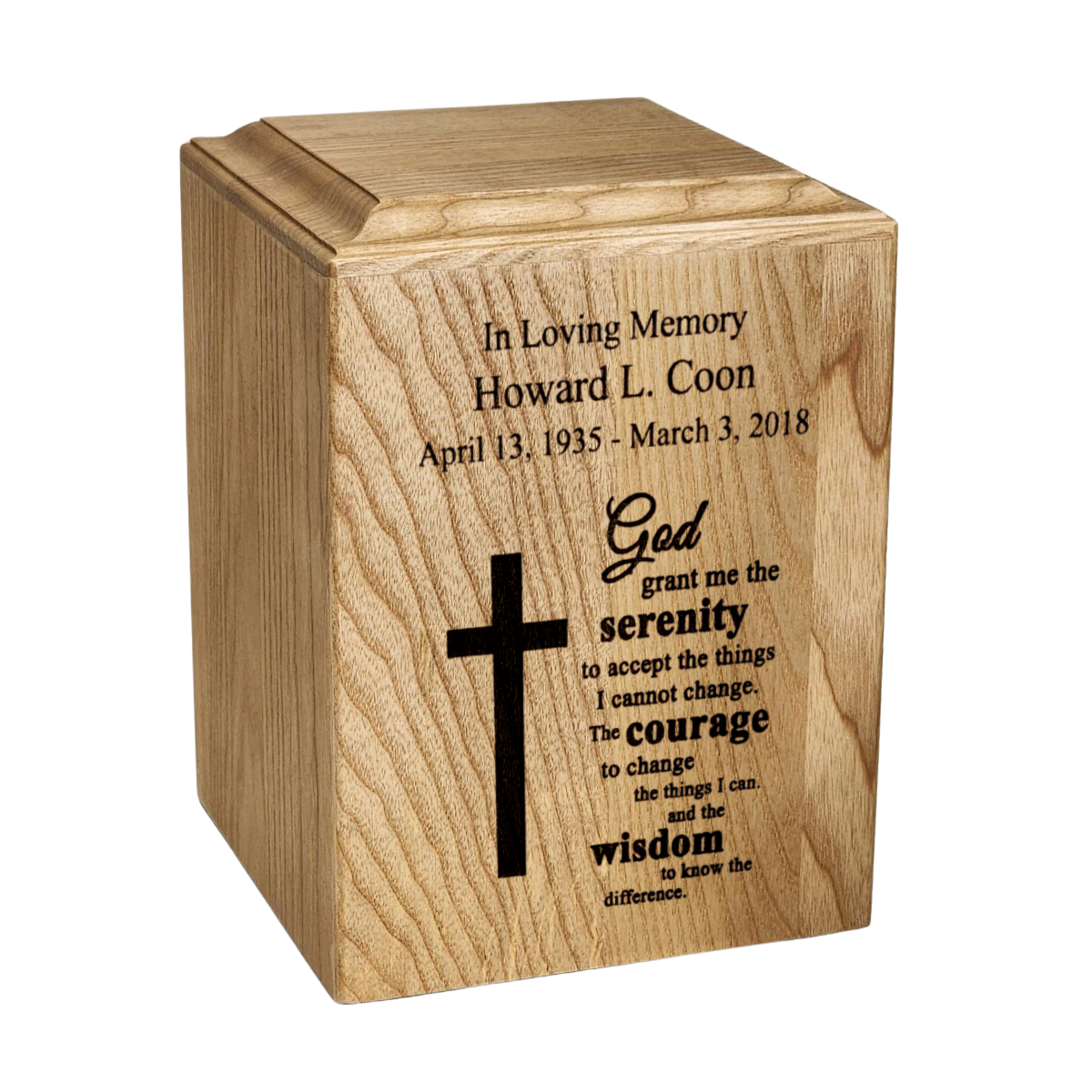 Spiritual Wooden Urn 