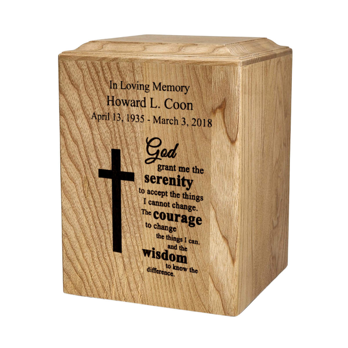 Spiritual Wooden Urn 