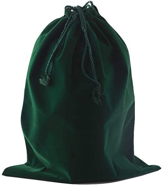 Green Velvet Bag for Adult Urn 11” x 16”