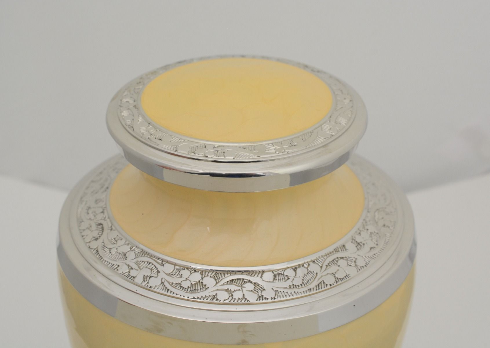 Yellow Floral Adult Brass Urn