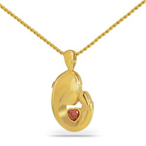 Mother's-Love-Red-Stone-Solid-Gold-Keepsake