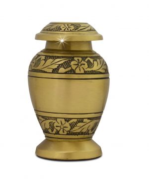 Golden Floral Elegance Keepsake Urn