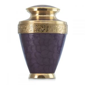 Purple Floral Brass Urn