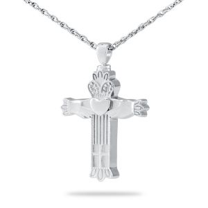 Steel-Claddagh-Cross-Pendant-Urn