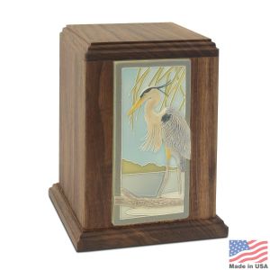 Blue-Heron-Tile-Wood-Urn