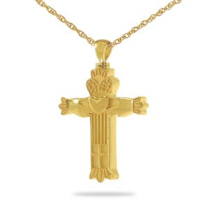 Claddagh-Cross-Gold-Steel-Keepsake