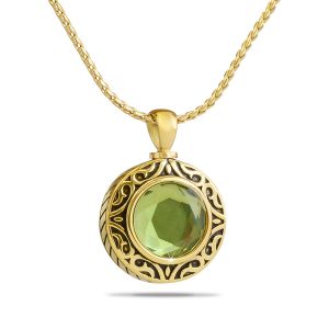 August Light Green Gold Steel Keepsake