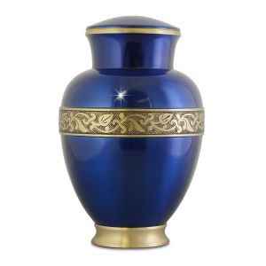 Leaf-Blue-Brass-Urn