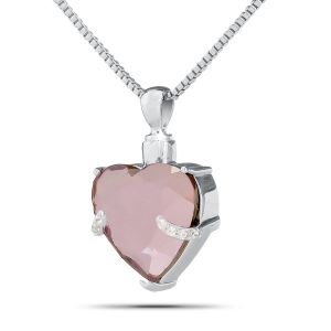 Light Purple Pendant Steel Crystal Keepsake