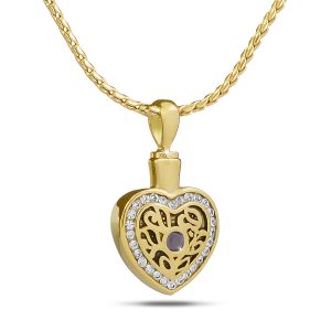 February w/ Amethyst Gold Steel keepsake