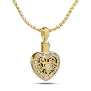 April w/ Zirconia Gold Steel keepsake
