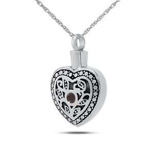 July w/ Ruby Stainless Steel Keepsake