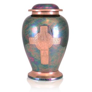 Gleaming-Cross-Brass-Urn