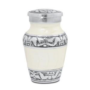 Ivory and Silver Horizon Keepsake Urn