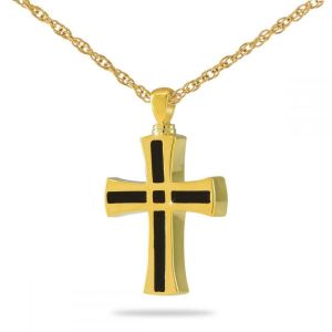Men's-Cross-Chain-Link-Gold-Steel-Keepsake
