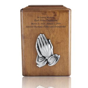 Praying-Hands-Solid-Wood-Urn