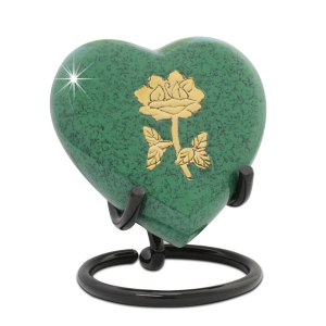 Golden Rose Heart Keepsake Urn