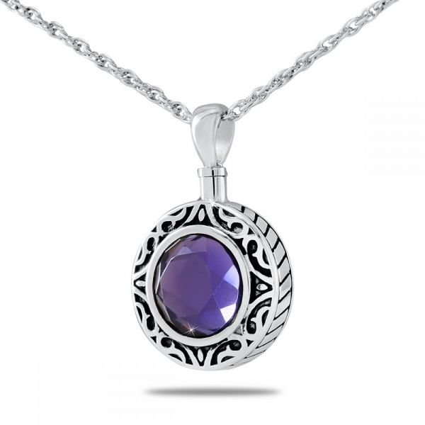 February Royal Purple Silver Keepsake