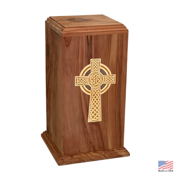 Celtic Cross Cedar Urn
