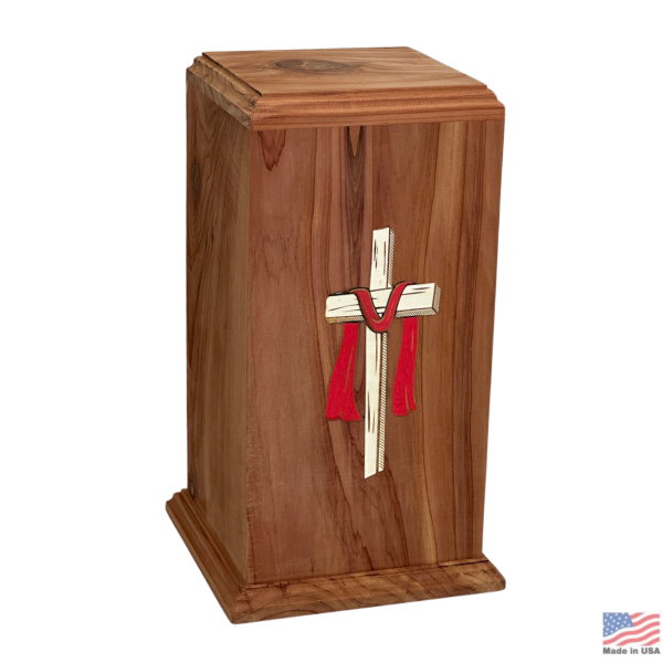 Cross of Faith Cedar Urn