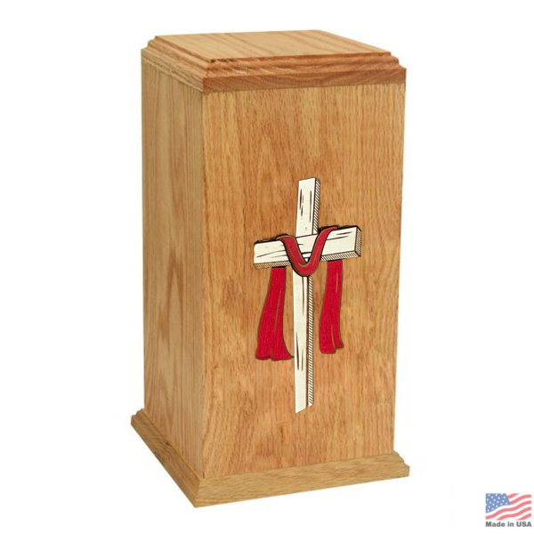 Cross of Faith Oak Urn