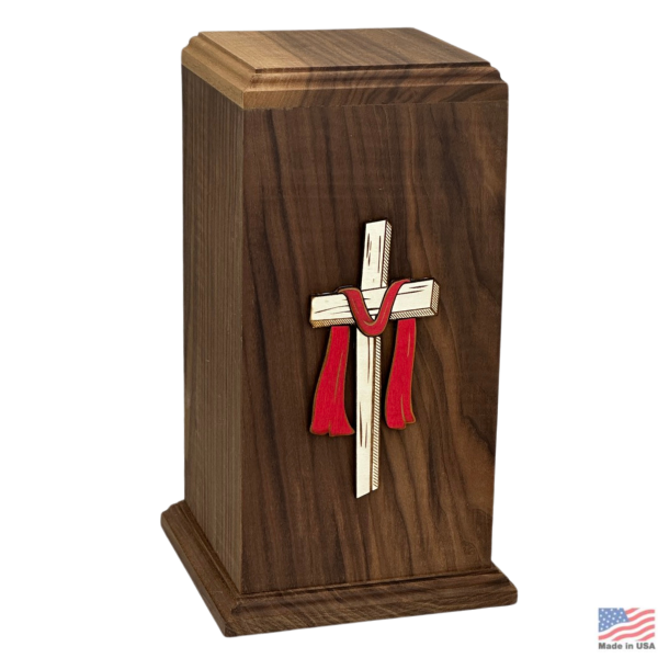 Cross of Faith Walnut Urn