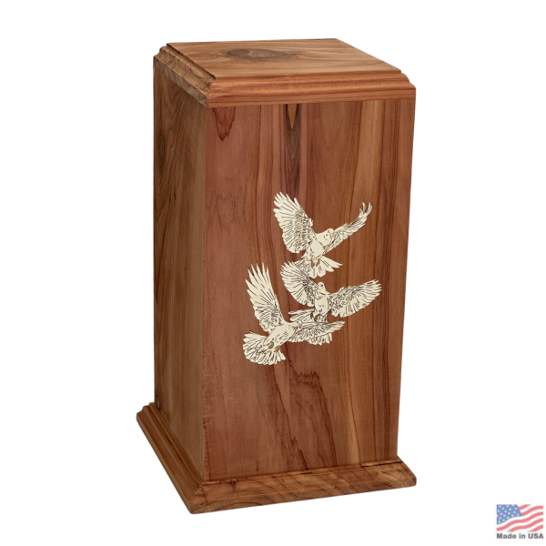 Serenity Doves Cedar Urn