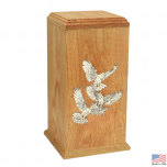 Serenity Doves Oak Urn